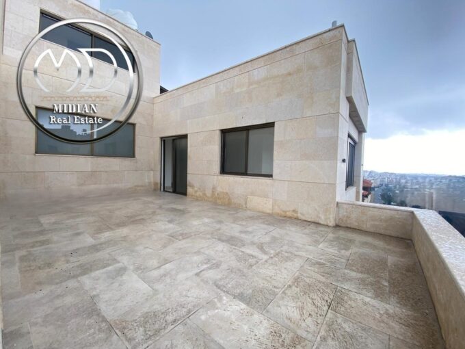 شقة جديدة للبيع خلدا العوجانية طابق ثالث مع روف مساحة 225م تشطيبات و ديكورات سوبر ديلوكس اطلالة رائعة